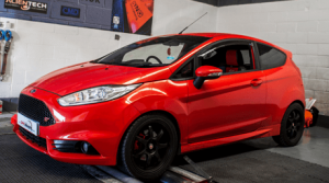 Red Fiesta ST on Dyno in Stockton Unit